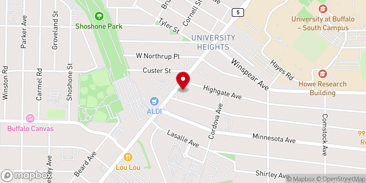 Map showing location of St. Andrew's Episcopal Church