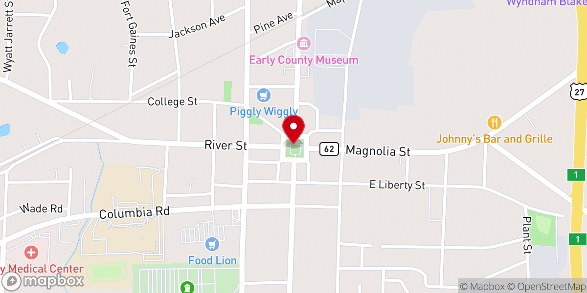 Map showing location of Saint Johns Church