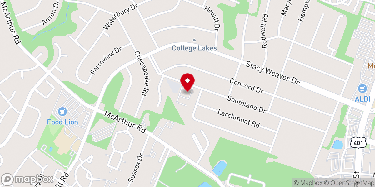 Map showing location of Trinity Baptist Church