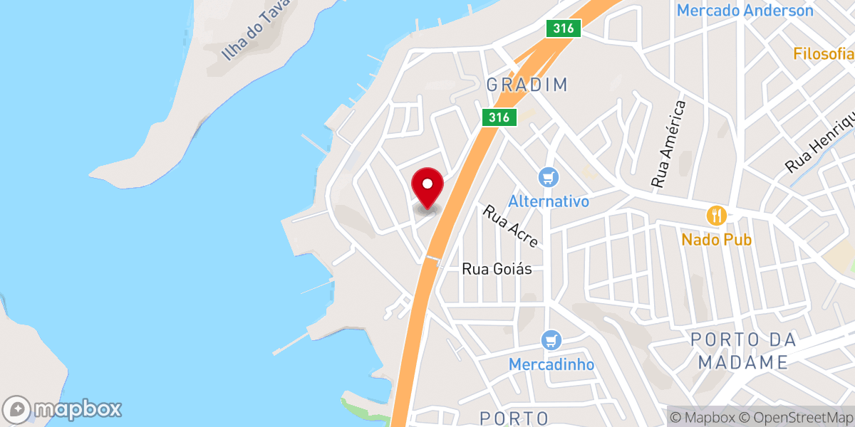 Map showing location of 1° Igreja Batista em Pontal
