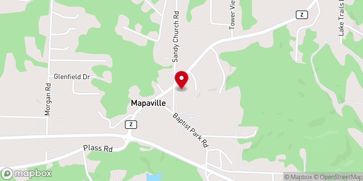 Map showing location of Zion United Methodist Church