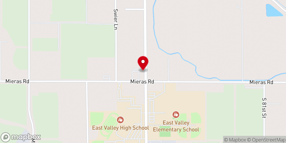 Map showing location of East Valley Church