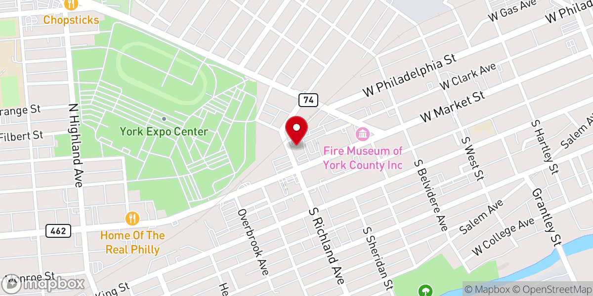 Map showing location of Calvary United Methodist Church