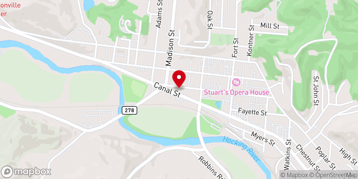 Map showing location of First United Methodist Church Nelsonville