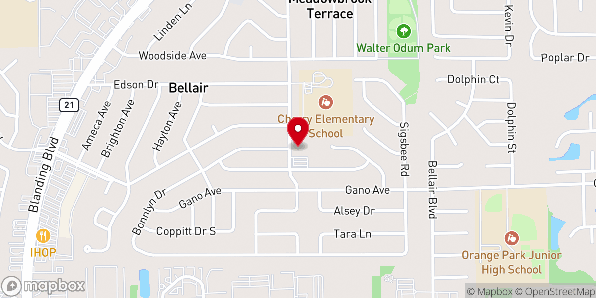 Map showing location of The Pentecostals of Orange Park