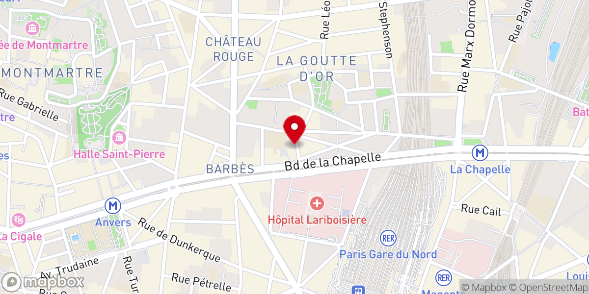 Map showing location of Église Mont Carmel