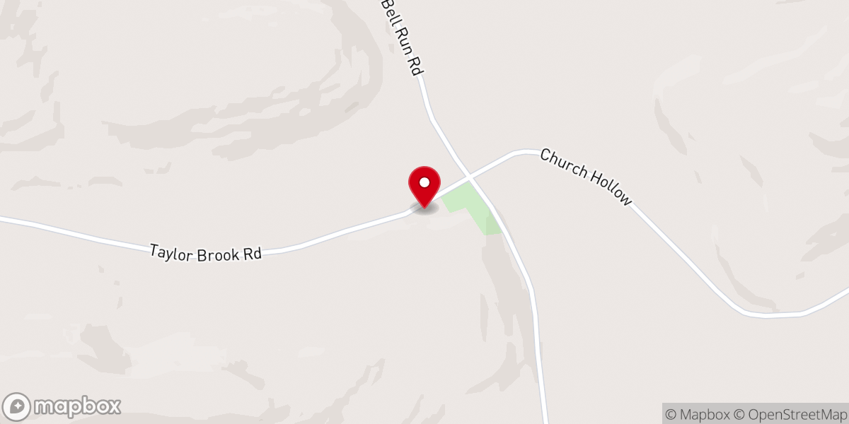 Map showing location of Bell Run Union Church