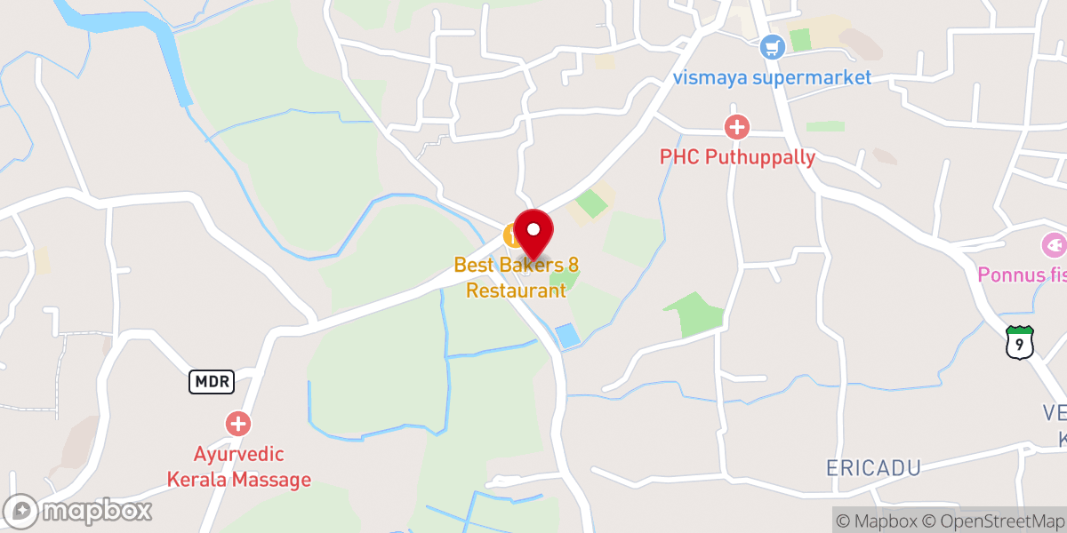 Map showing location of St. George Orthodox Church | Puthuppally Pally