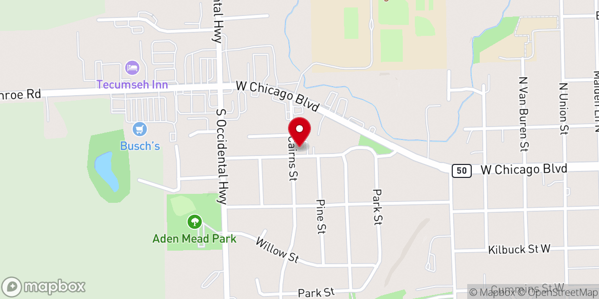 Map showing location of Sozo Church Tecumseh