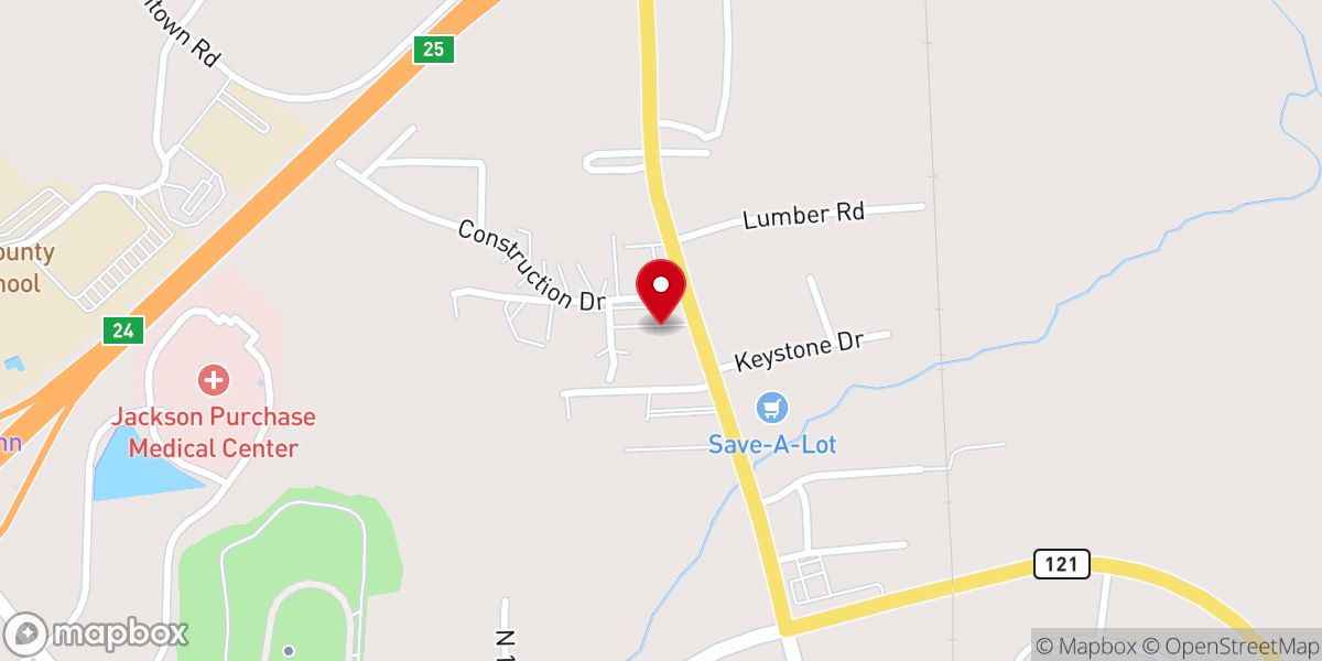Map showing location of Mayfield First Presbyterian Church