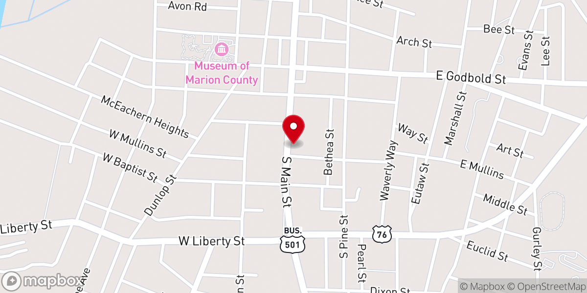Map showing location of Anglican Church of the Advent
