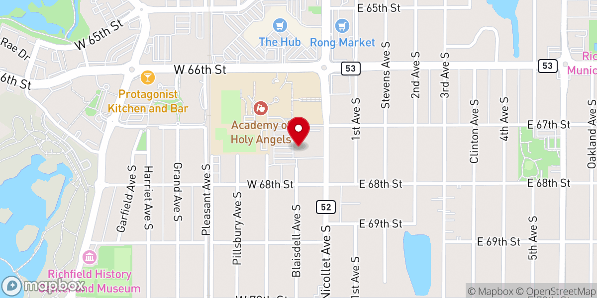 Map showing location of Catholic Church of St. Peter