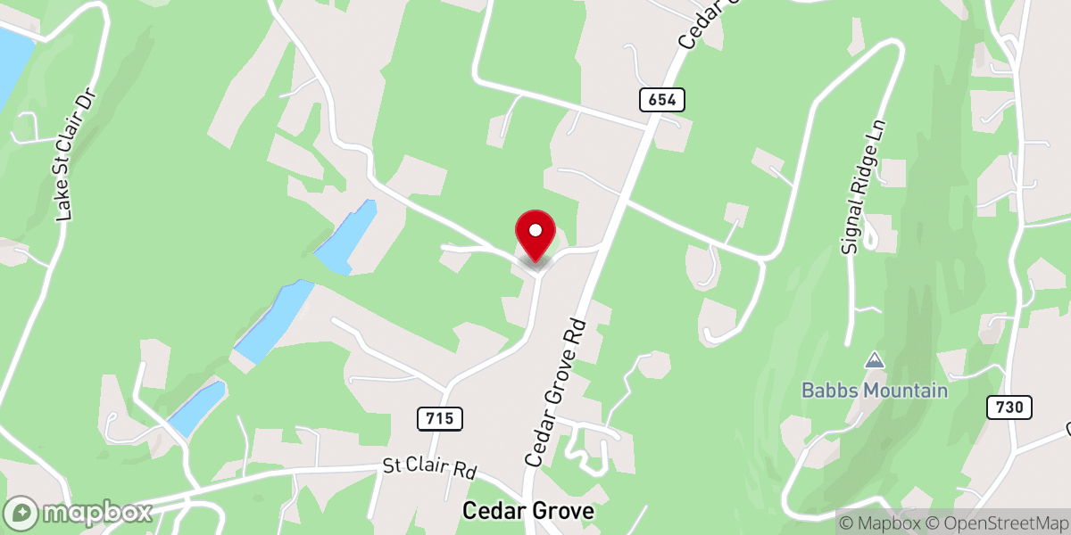 Map showing location of Little Mountain Church