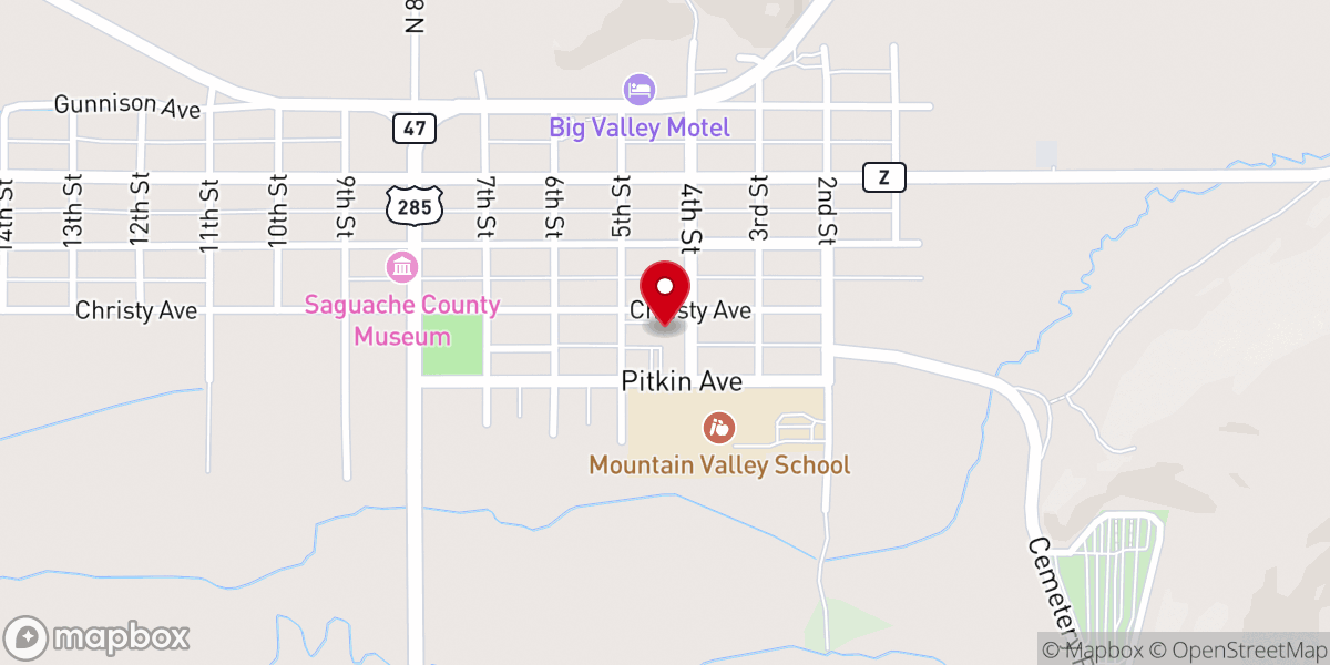 Map showing location of Saguache County Clerk