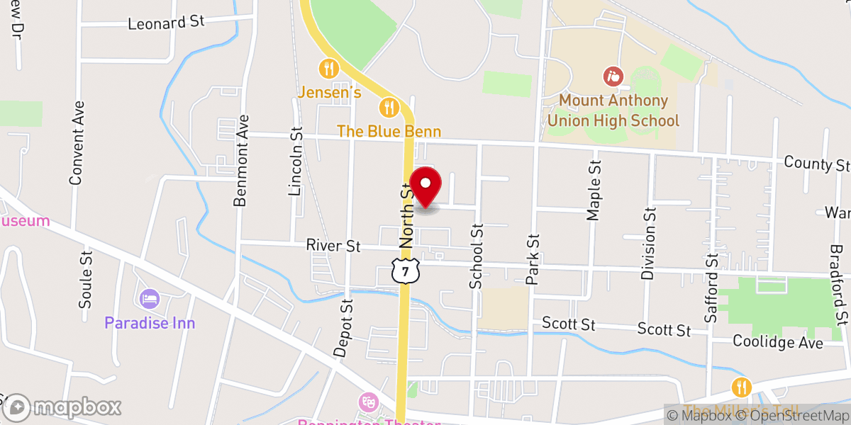 Map showing location of Congregation Beth El