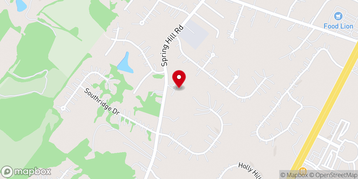 Map showing location of Blue Ridge Presbyterian Church