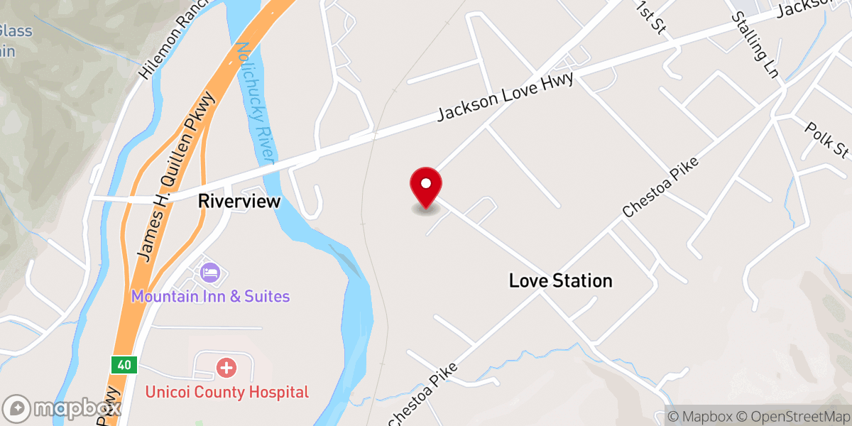 Map showing location of Love Chapel