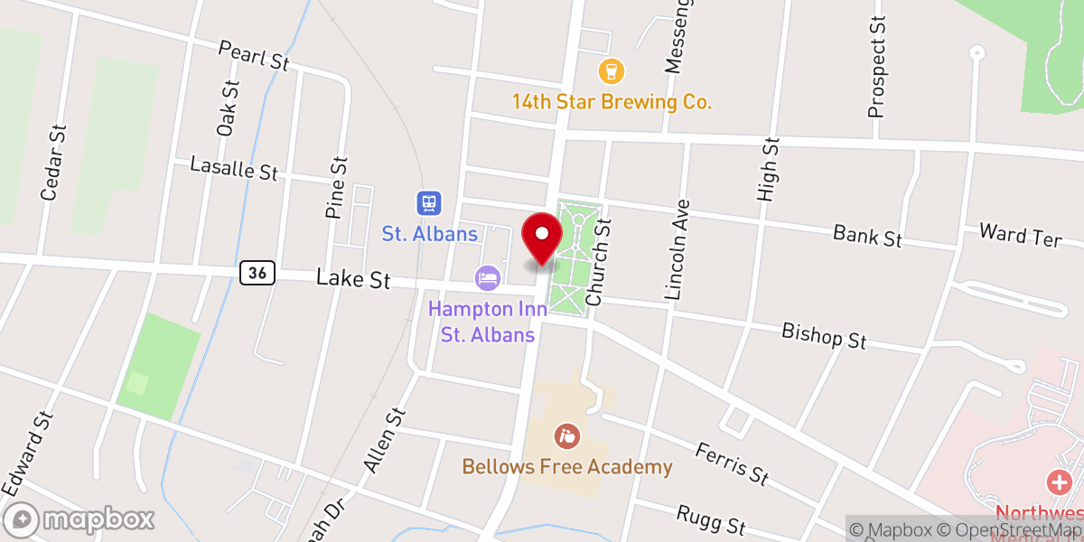 Map showing location of St. Albans Historic District