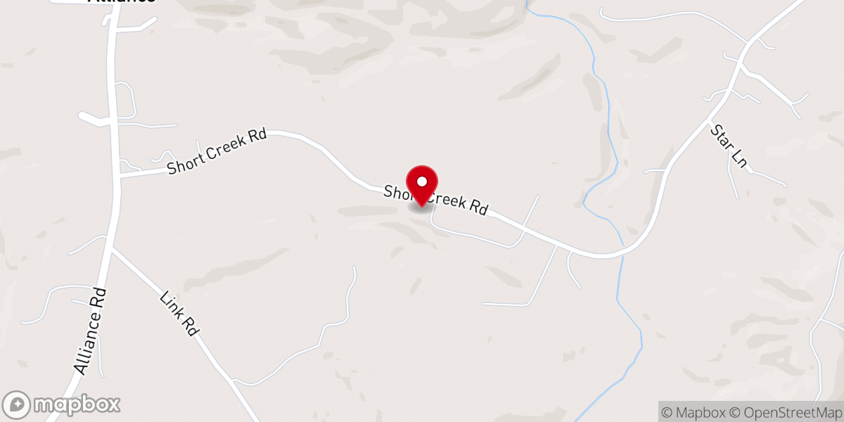 Map showing location of Liberty Baptist Church