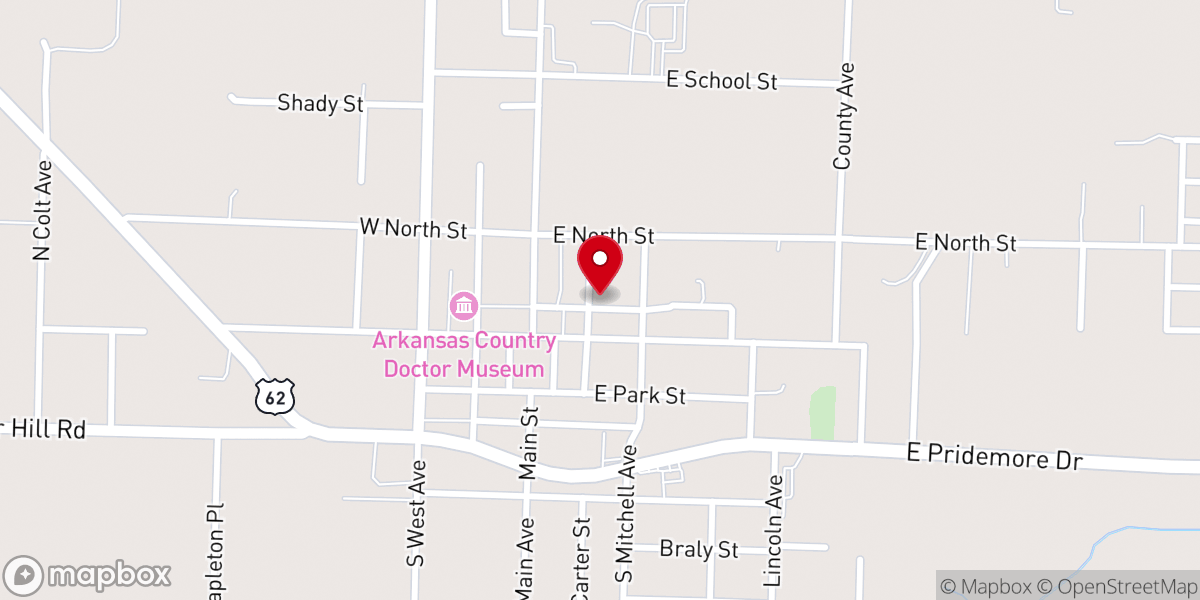 Map showing location of The Worship Center