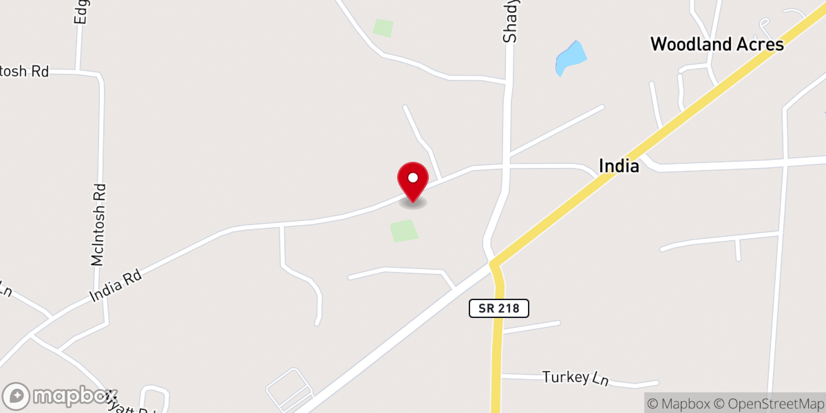 Map showing location of Jones Chapel Baptist Church