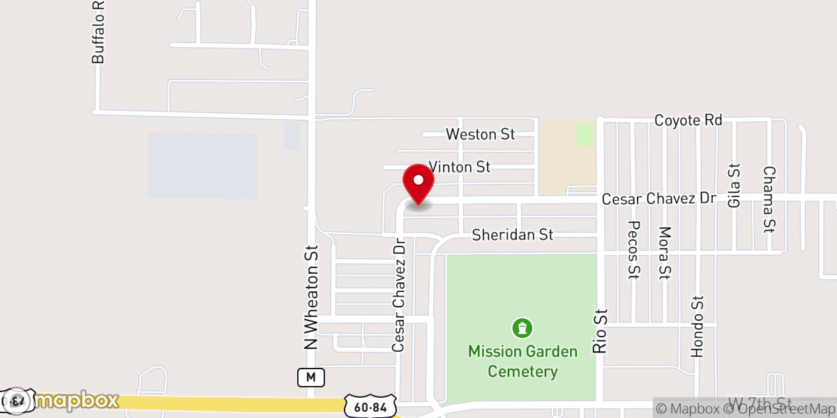 Map showing location of Triangle Baptist Church