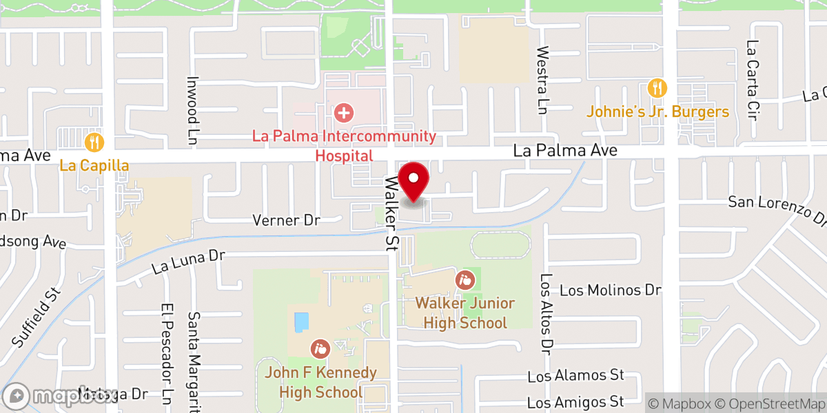 Map showing location of La Palma Christian Center/School