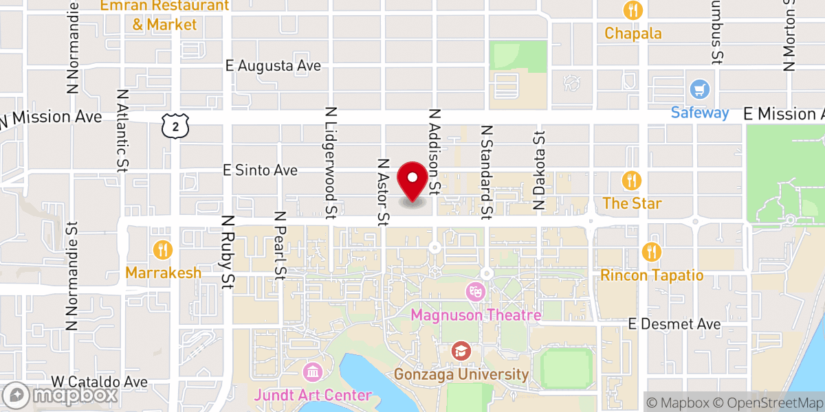 Map showing location of Bishop White Seminary