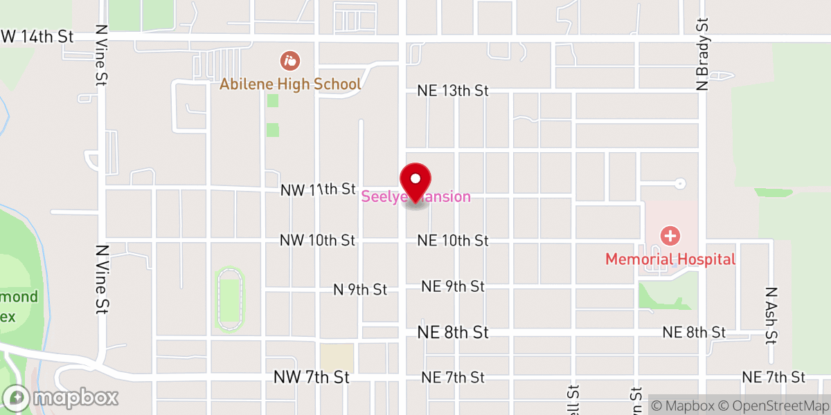 Map showing location of Abilene Area Ministerial Association Inc