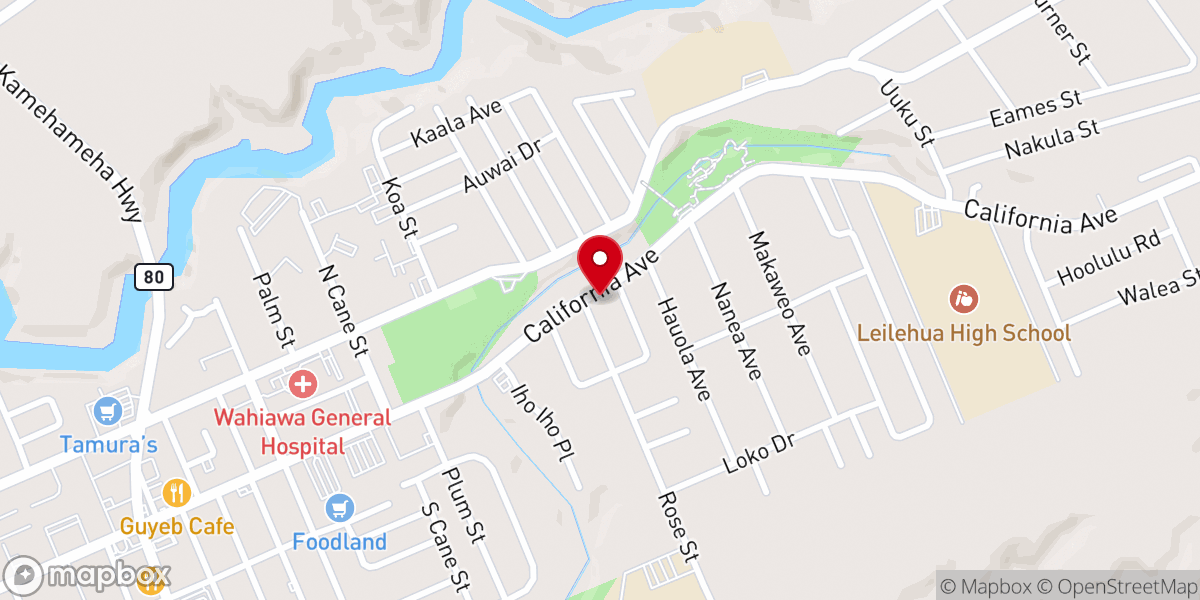Map showing location of mililani korean baptist church