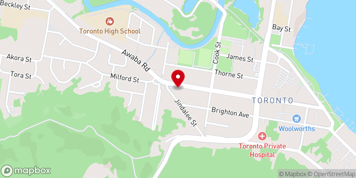 Map showing location of Toronto Baptist Church