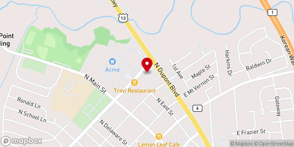 Map showing location of RCCG Dominion Chapel DE