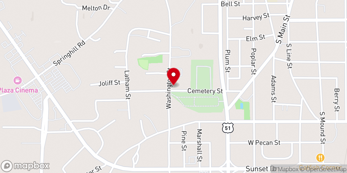 Map showing location of Church of Christ