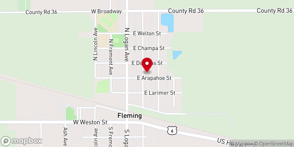 Map showing location of Fleming United Methodist Church