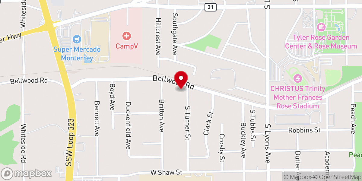 Map showing location of People's Missionary Baptist Church