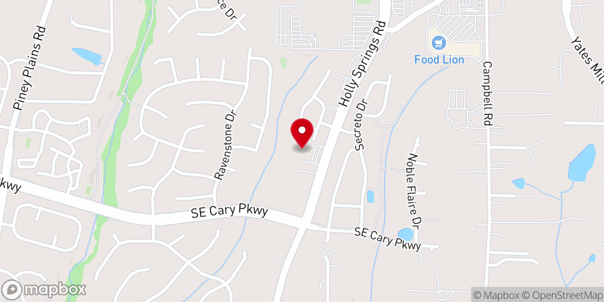 Map showing location of South Hills Baptist Church