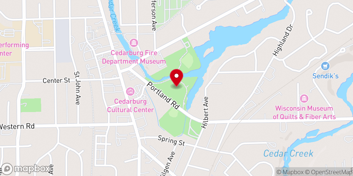 Map showing location of Cedar Creek Park