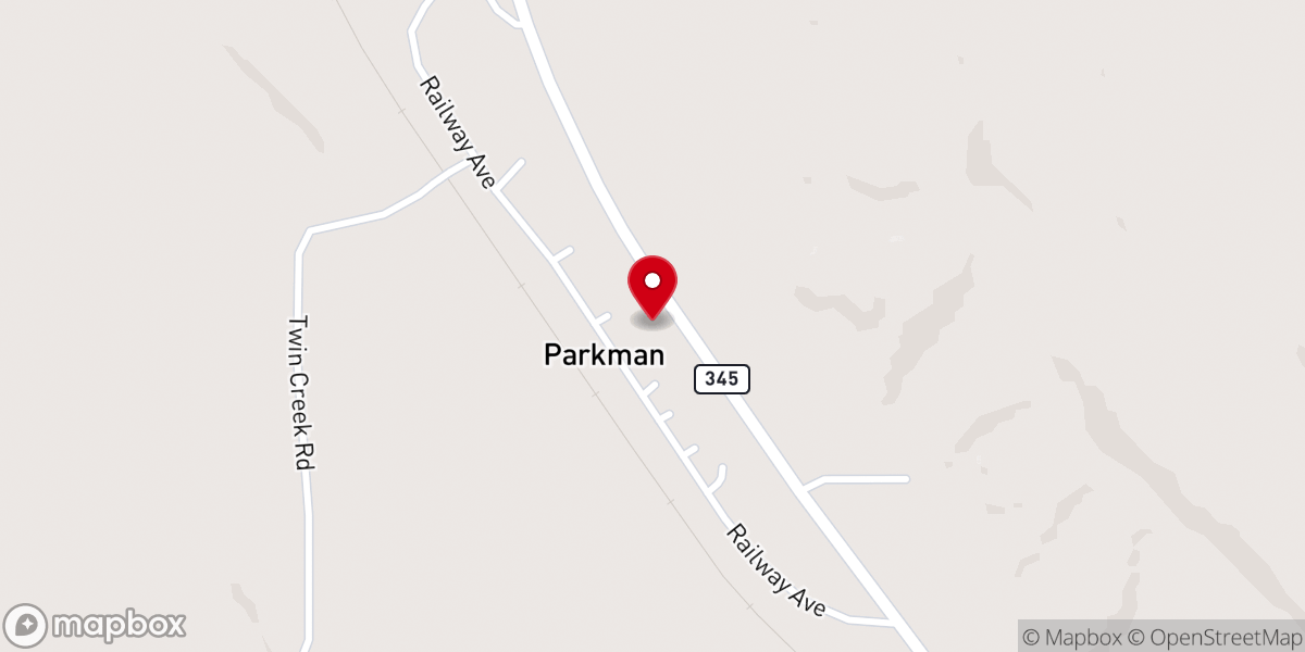Map showing location of Parkman