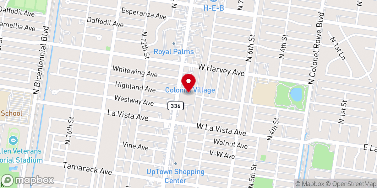 Map showing location of St. John's Episcopal