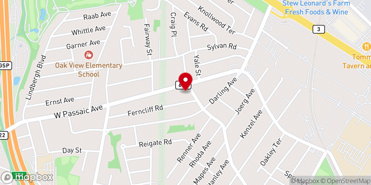 Map showing location of Bethany Presbyterian Church