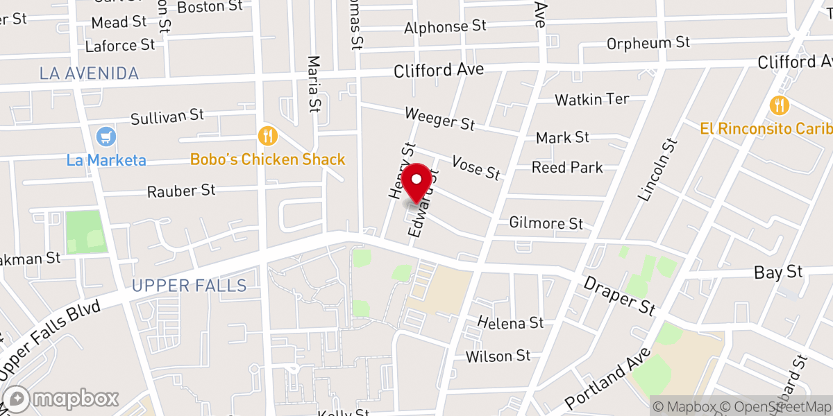 Map showing location of St John Baptist Church