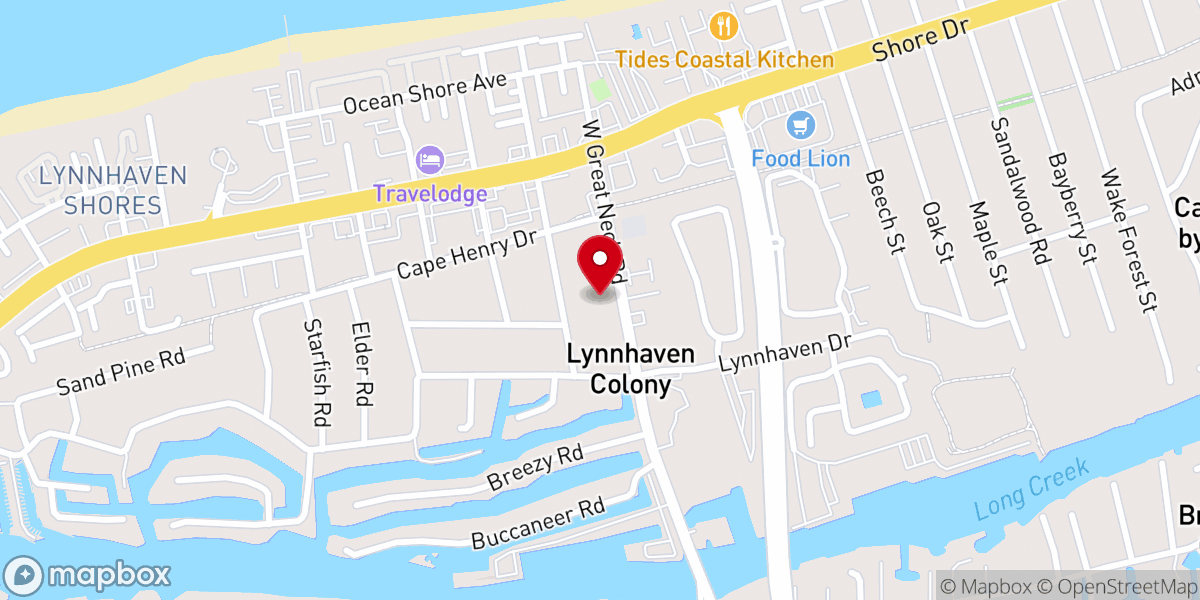 Map showing location of Lynnhaven Colony Congregational Church UCC