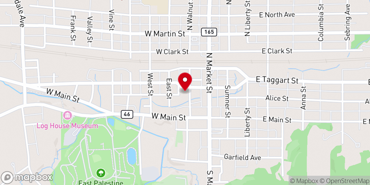 Map showing location of First United Presbyterian Church