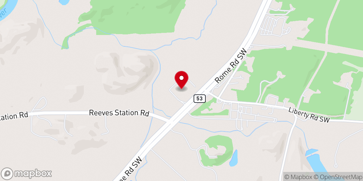 Map showing location of Calhoun Seventh-day Adventist Church