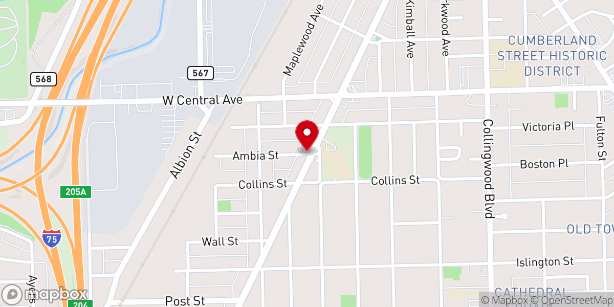 Map showing location of Greater Nazarene Missionary Baptist Church
