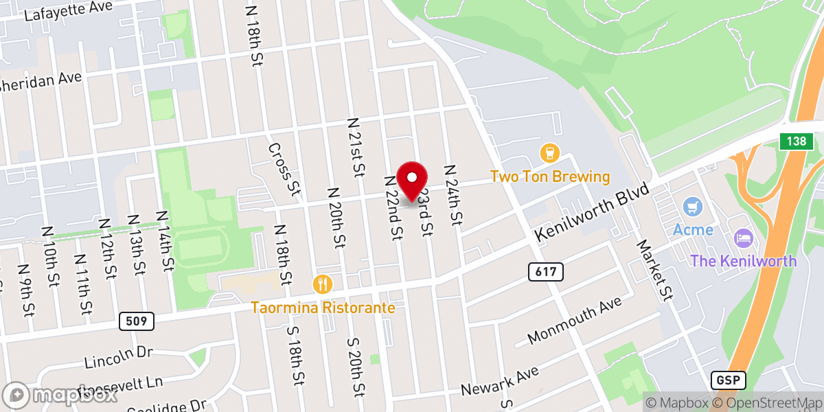 Map showing location of St. Theresa's Roman Catholic Church