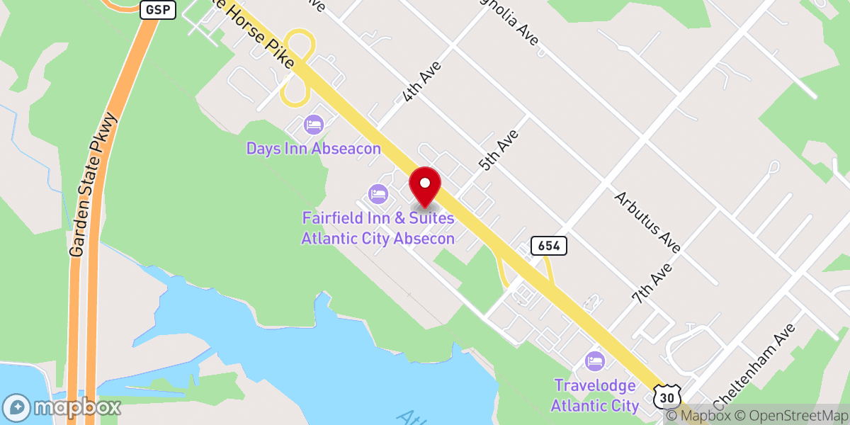 Map showing location of Church By The Bay