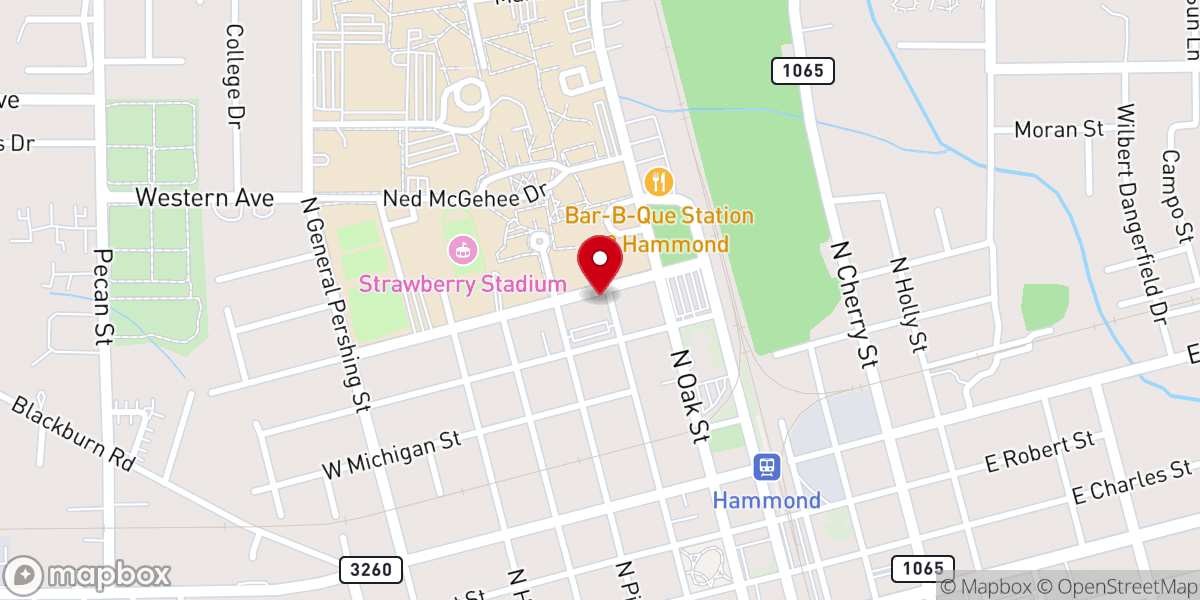Map showing location of Wesley Foundation Campus Ministry