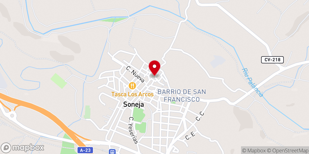 Map showing location of Iglesia Parroquial San Miguel Arcángel