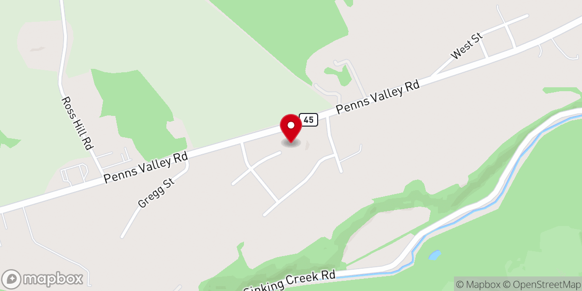 Map showing location of New Hope Lutheran Church